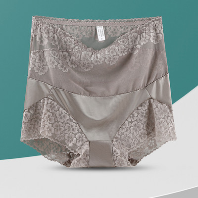 Chiloți sexy din dantelă cu talie înaltă pentru femei, fără sudură, lenjerie de slăbit, slip din plasă, cu flori, chiloți respirabili, chiloți pentru femei, lenjerie