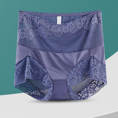 Chiloți sexy din dantelă cu talie înaltă pentru femei, fără sudură, lenjerie de slăbit, slip din plasă, cu flori, chiloți respirabili, chiloți pentru femei, lenjerie