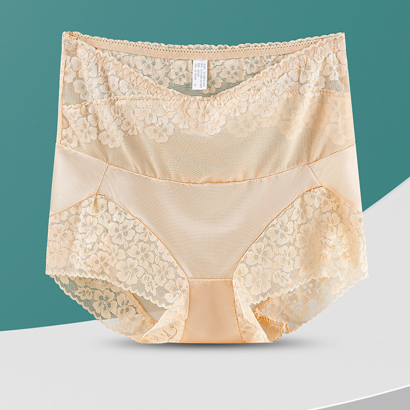Chiloți sexy din dantelă cu talie înaltă pentru femei, fără sudură, lenjerie de slăbit, slip din plasă, cu flori, chiloți respirabili, chiloți pentru femei, lenjerie