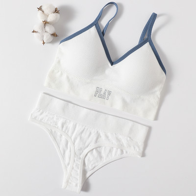 Set de sutien fără cusuri pentru femei, chiloți sexy cu talie joasă, sutien fără sârmă, lenjerie sutien, bralette confortabile, set de lenjerie de corp pentru fitness pentru femei