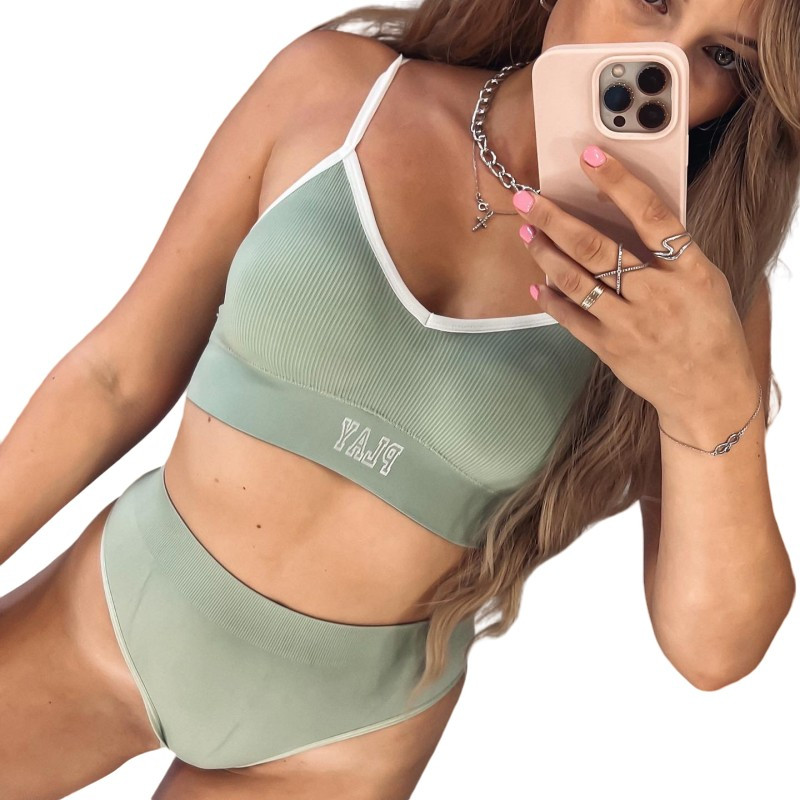 Set de sutien fără cusuri pentru femei, chiloți sexy cu talie joasă, sutien fără sârmă, lenjerie sutien, bralette confortabile, set de lenjerie de corp pentru fitness pentru femei