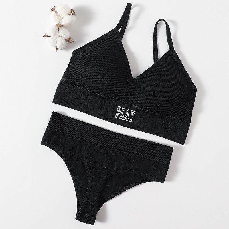 Set de sutien fără cusuri pentru femei, chiloți sexy cu talie joasă, sutien fără sârmă, lenjerie sutien, bralette confortabile, set de lenjerie de corp pentru fitness pentru femei