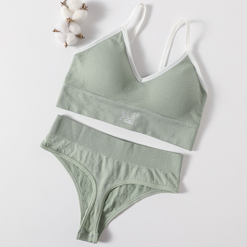 Set de sutien fără cusuri pentru femei, chiloți sexy cu talie joasă, sutien fără sârmă, lenjerie sutien, bralette confortabile, set de lenjerie de corp pentru fitness pentru femei