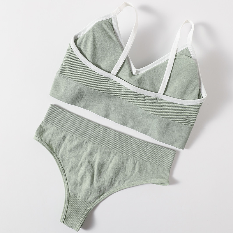 Set de sutien fără cusuri pentru femei, chiloți sexy cu talie joasă, sutien fără sârmă, lenjerie sutien, bralette confortabile, set de lenjerie de corp pentru fitness pentru femei