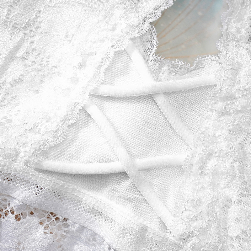 Set de lenjerie intimă pentru femei Sexy Beauty Spate Sutien Dantela Push-up Sutiene și seturi de chiloți Lenjerie cu broderie goală Lenjerie intimă