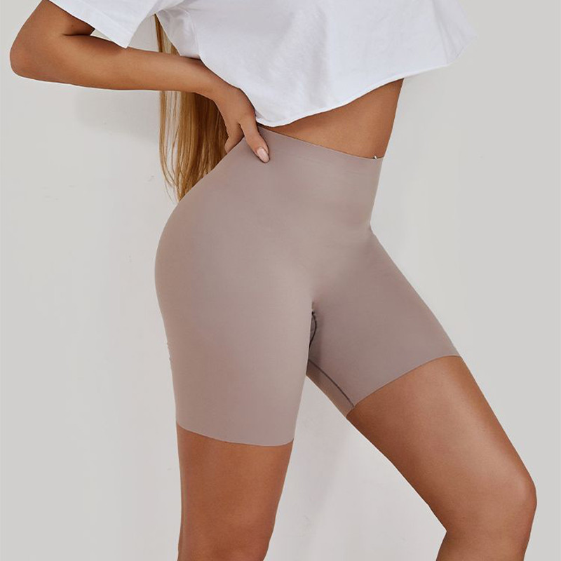 Flarixa Pantaloni scurți sport fără cusături Chiloți pentru femei cu talie înaltă, burtă, șolduri, pantaloni de siguranță, lenjerie subțire, modelată, boxer din mătase de gheață
