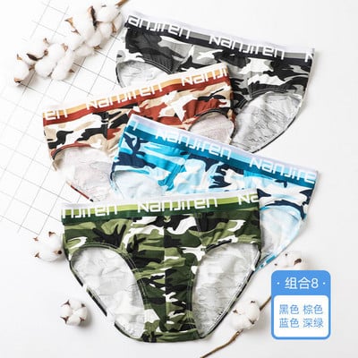 4vnt/partias Vyriškos kelnaitės Seksualūs apatiniai Vyriški medvilninės apatinės kelnaitės Patogios spausdintos kelnaitės Vyriškas apatinis trikotažas, kvėpuojantis snapeliai
