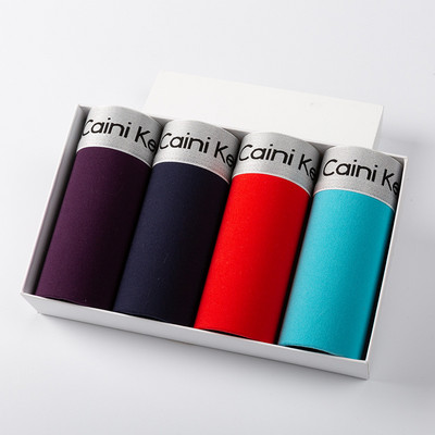 4 buc./lot Lenjerie de corp pentru bărbați Boxeri Chiloți imprimați la modă Chiloți pentru bărbați Boxer Pantaloni scurti de marca confortabili