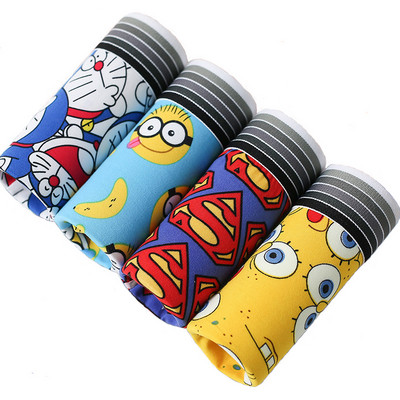 4 buc./lot Lenjerie de corp pentru bărbați Boxeri Chiloți imprimați la modă Chiloți pentru bărbați Boxer Pantaloni scurti de marca confortabili