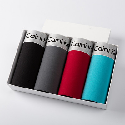 4 buc./lot Lenjerie de corp pentru bărbați Boxeri Chiloți imprimați la modă Chiloți pentru bărbați Boxer Pantaloni scurti de marca confortabili