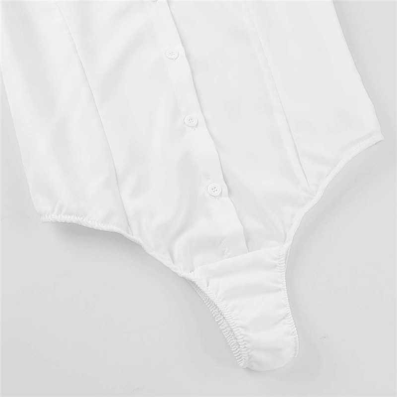 Office Lady Work Body alb Femeie cu mânecă lungă Cămașă OL Body Îmbrăcăminte pentru femei Topuri cu guler răsturnat Body bluză Costum