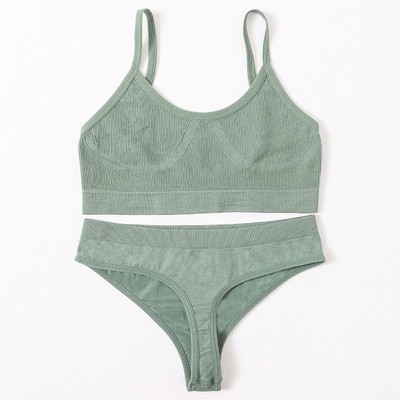 Õmblusteta naiste rinnahoidja aluspükste komplekt Push Up rinnahoidja Crop Top kõrge vöökohaga aluspüksid Seksikas pesukomplekt Madal seljaosa Bralette Fitness aluspesu komplekt