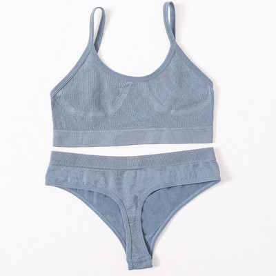 Õmblusteta naiste rinnahoidja aluspükste komplekt Push Up rinnahoidja Crop Top kõrge vöökohaga aluspüksid Seksikas pesukomplekt Madal seljaosa Bralette Fitness aluspesu komplekt