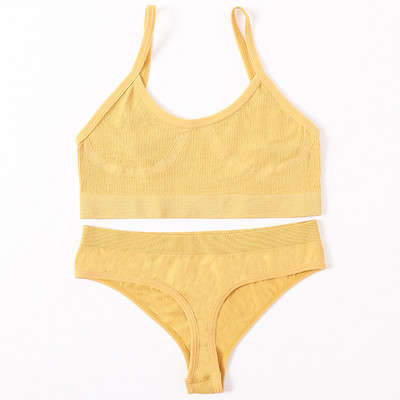 Õmblusteta naiste rinnahoidja aluspükste komplekt Push Up rinnahoidja Crop Top kõrge vöökohaga aluspüksid Seksikas pesukomplekt Madal seljaosa Bralette Fitness aluspesu komplekt