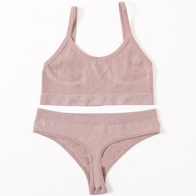 Õmblusteta naiste rinnahoidja aluspükste komplekt Push Up rinnahoidja Crop Top kõrge vöökohaga aluspüksid Seksikas pesukomplekt Madal seljaosa Bralette Fitness aluspesu komplekt