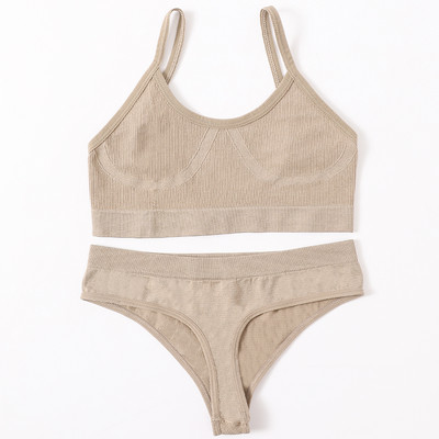 Õmblusteta naiste rinnahoidja aluspükste komplekt Push Up rinnahoidja Crop Top kõrge vöökohaga aluspüksid Seksikas pesukomplekt Madal seljaosa Bralette Fitness aluspesu komplekt