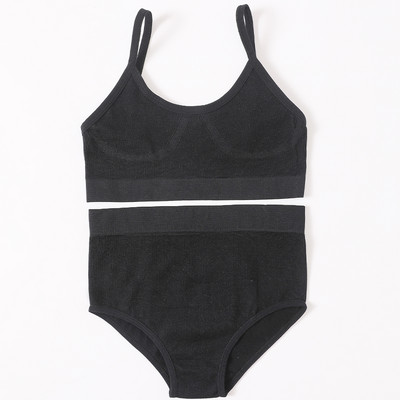 Õmblusteta naiste rinnahoidja aluspükste komplekt Push Up rinnahoidja Crop Top kõrge vöökohaga aluspüksid Seksikas pesukomplekt Madal seljaosa Bralette Fitness aluspesu komplekt