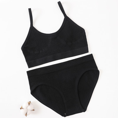 Õmblusteta naiste rinnahoidja aluspükste komplekt Push Up rinnahoidja Crop Top kõrge vöökohaga aluspüksid Seksikas pesukomplekt Madal seljaosa Bralette Fitness aluspesu komplekt