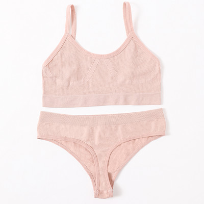 Õmblusteta naiste rinnahoidja aluspükste komplekt Push Up rinnahoidja Crop Top kõrge vöökohaga aluspüksid Seksikas pesukomplekt Madal seljaosa Bralette Fitness aluspesu komplekt