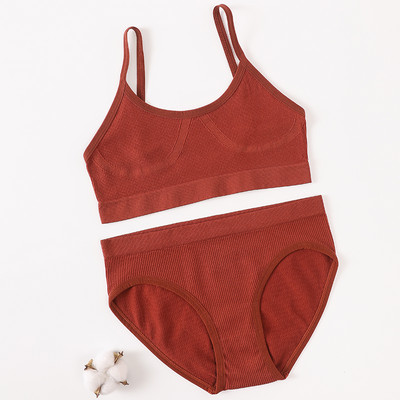 Õmblusteta naiste rinnahoidja aluspükste komplekt Push Up rinnahoidja Crop Top kõrge vöökohaga aluspüksid Seksikas pesukomplekt Madal seljaosa Bralette Fitness aluspesu komplekt