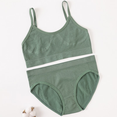 Õmblusteta naiste rinnahoidja aluspükste komplekt Push Up rinnahoidja Crop Top kõrge vöökohaga aluspüksid Seksikas pesukomplekt Madal seljaosa Bralette Fitness aluspesu komplekt