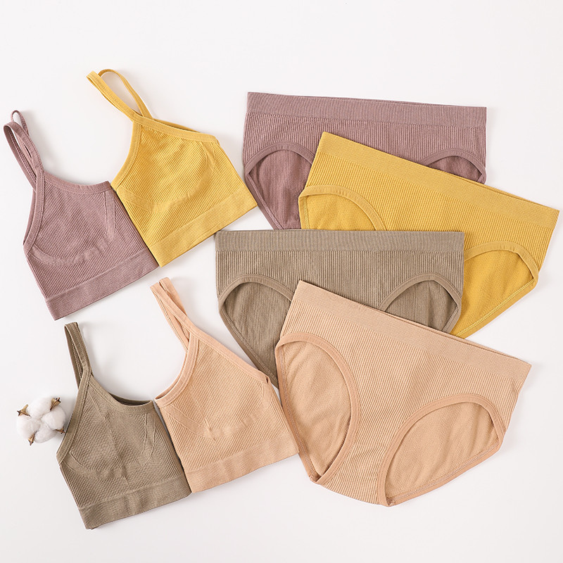 Õmblusteta naiste rinnahoidja aluspükste komplekt Push Up rinnahoidja Crop Top kõrge vöökohaga aluspüksid Seksikas pesukomplekt Madal seljaosa Bralette Fitness aluspesu komplekt