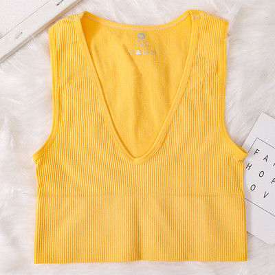 Vintage Crop Top Γυναικεία εσώρουχα χωρίς ραφές Σέξι εσώρουχα Γυναικεία τανκ Γιλέκο Harajuku Deep V λαιμόκοψη Καλοκαιρινό Camis Crop Top Camisole