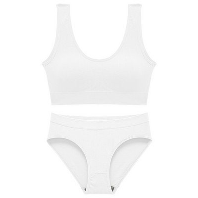 Set de topuri sexy fără sudură Chiloți cu talie înaltă Costum de lenjerie de corp fără fir pentru femei Set de sutiene căptușite moale Bralette fără spate Lenjerie
