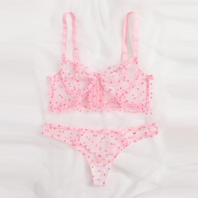 Babydoll Žensko intimno donje rublje Komplet grudnjaka Gaćice S žicom za podvezice Set seksi donjeg rublja Komplet grudnjaka prozirnog čipkanog donjeg rublja