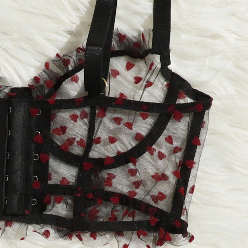 Babydoll Žensko intimno donje rublje Komplet grudnjaka Gaćice S žicom za podvezice Set seksi donjeg rublja Komplet grudnjaka prozirnog čipkanog donjeg rublja