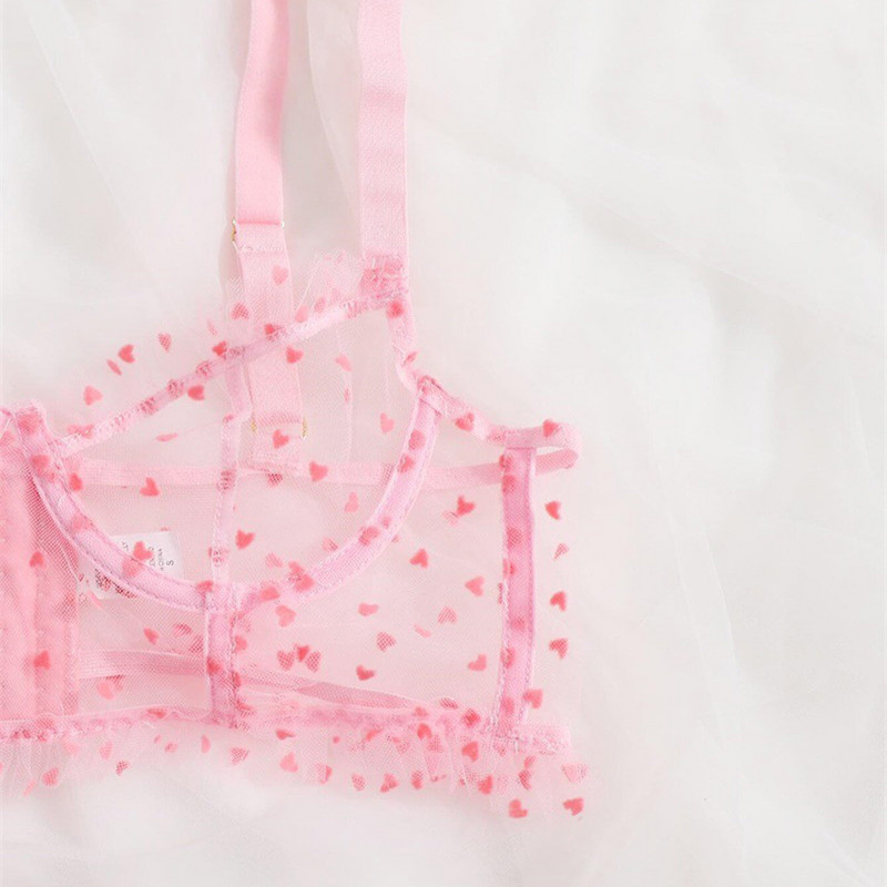 Babydoll Žensko intimno donje rublje Komplet grudnjaka Gaćice S žicom za podvezice Set seksi donjeg rublja Komplet grudnjaka prozirnog čipkanog donjeg rublja