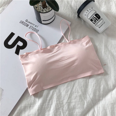 Καλοκαιρινό γυναικείο σωληνάκι με σέξι μπλουζάκια με επένδυση αμάνικο κορσέ Γυναικεία εσώρουχα καπίστρι Λεπτές τιράντες Ενσωματωμένο σουτιέν με καμιζόλα