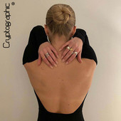 Κρυπτογραφικό μαύρο γυμναστήριο σέξι γυναικείο κορμάκι εξώπλατο μακρυμάνικο rompers γυναικεία ολόσωμη φόρμα με κούφιο λεπτό σώμα feminino