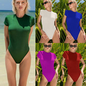 Karsts sieviešu dāmu bodijs ar īsām piedurknēm ķermeņa topi T kreklu kombinezons