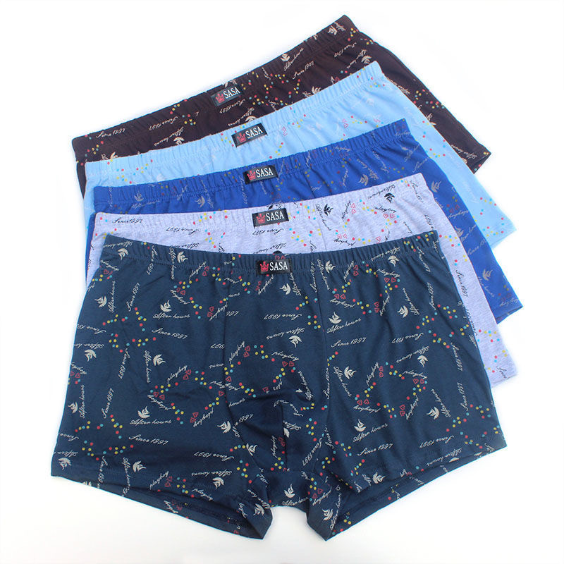 6 τεμ./Παρτίδα 100% βαμβάκι Loose Boxers Τέσσερα σορτς σώβρακα Ανδρικά μποξεράκια Σορτς αναπνέουσα εκτύπωση Εσωρούχων Άνετο βαμβάκι