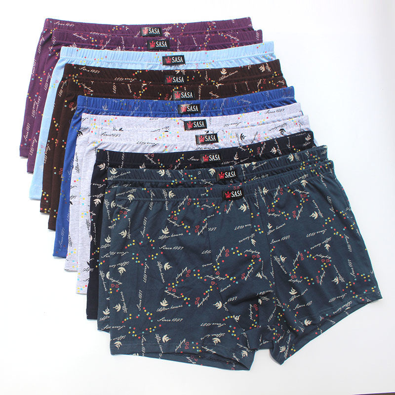 6 τεμ./Παρτίδα 100% βαμβάκι Loose Boxers Τέσσερα σορτς σώβρακα Ανδρικά μποξεράκια Σορτς αναπνέουσα εκτύπωση Εσωρούχων Άνετο βαμβάκι