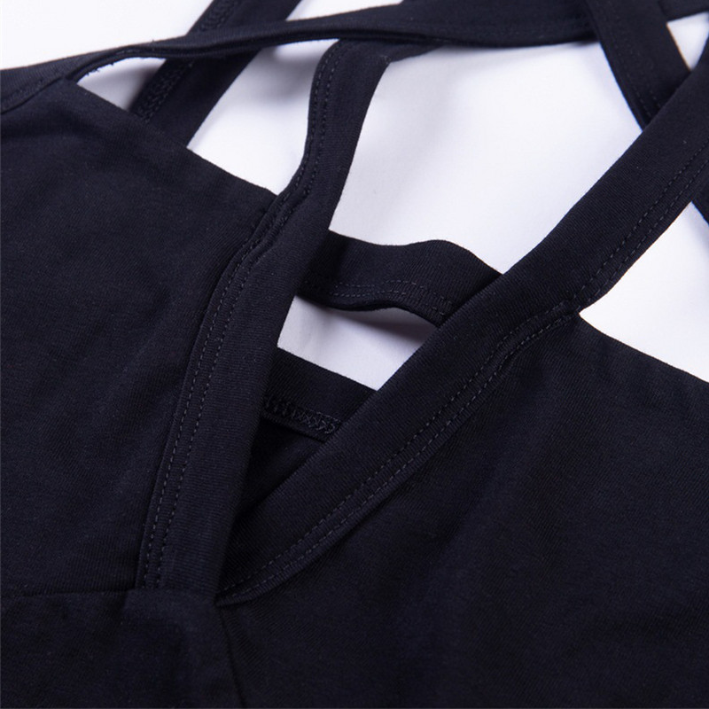 Salopete gotice sexy pentru femei, fără spate, cu bretele încrucișate, cu design în față, scobit pentagramă, salopetă neagră, fără mâneci, subțire.