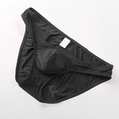 Lenjerie de corp cu talie joasă din mătase de gheață, sexy, solidă, netedă, fără apariție, pentru bărbați.