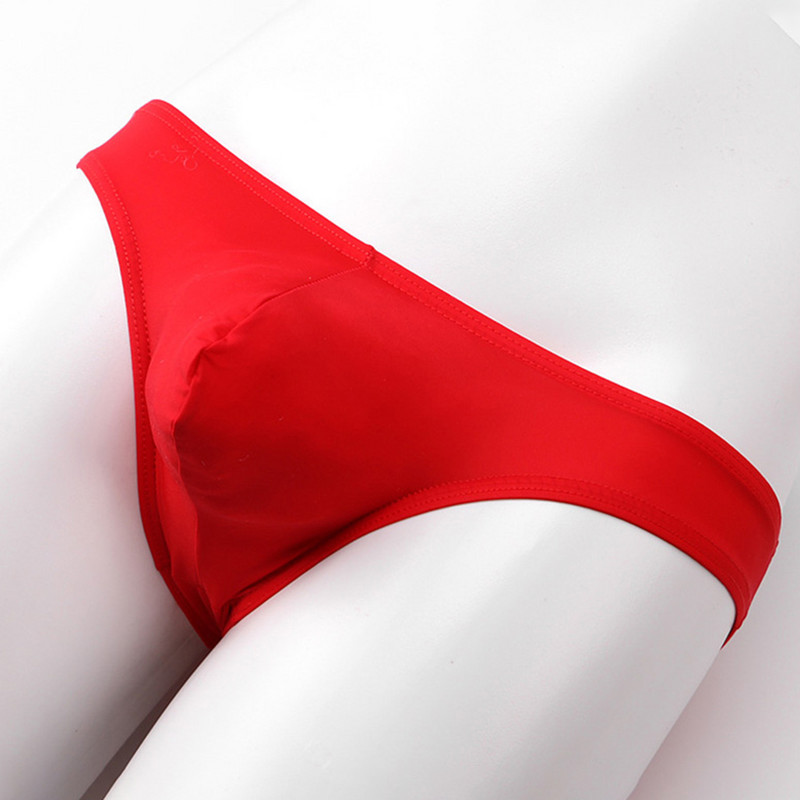 Lenjerie de corp cu talie joasă din mătase de gheață, sexy, solidă, netedă, fără apariție, pentru bărbați.