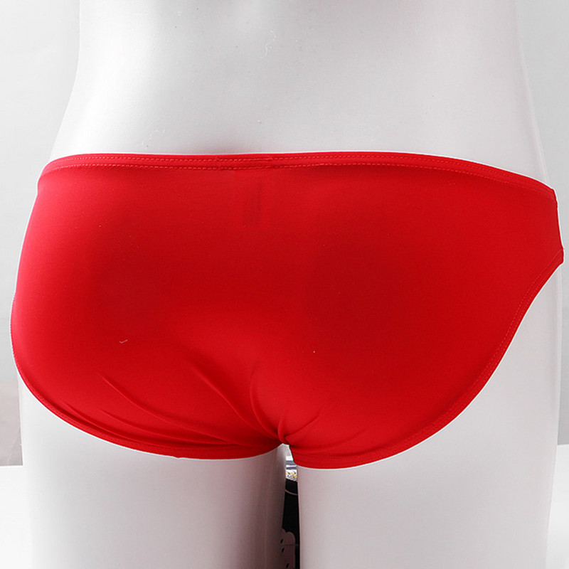 Lenjerie de corp cu talie joasă din mătase de gheață, sexy, solidă, netedă, fără apariție, pentru bărbați.