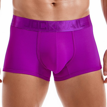 JOCKMAIL Мъжки боксерки Секси бельо Calzoncillos Boxer Briefs Мрежести меки долни гащи Мъжки бикини Pouch Shorts Ice Silk Pants Short