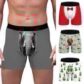 Karácsonyi nyomtatott férfi fehérnemű Boxer Homme Vicces 3D Print Boxernadrágok Férfi Boxerek Férfi Alsónadrágok Alsónadrágok Nagy méretű