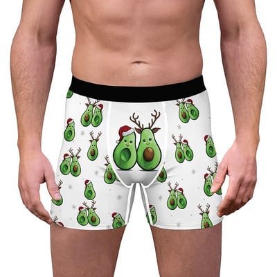 Karácsonyi nyomtatott férfi fehérnemű Boxer Homme Vicces 3D Print Boxernadrágok Férfi Boxerek Férfi Alsónadrágok Alsónadrágok Nagy méretű