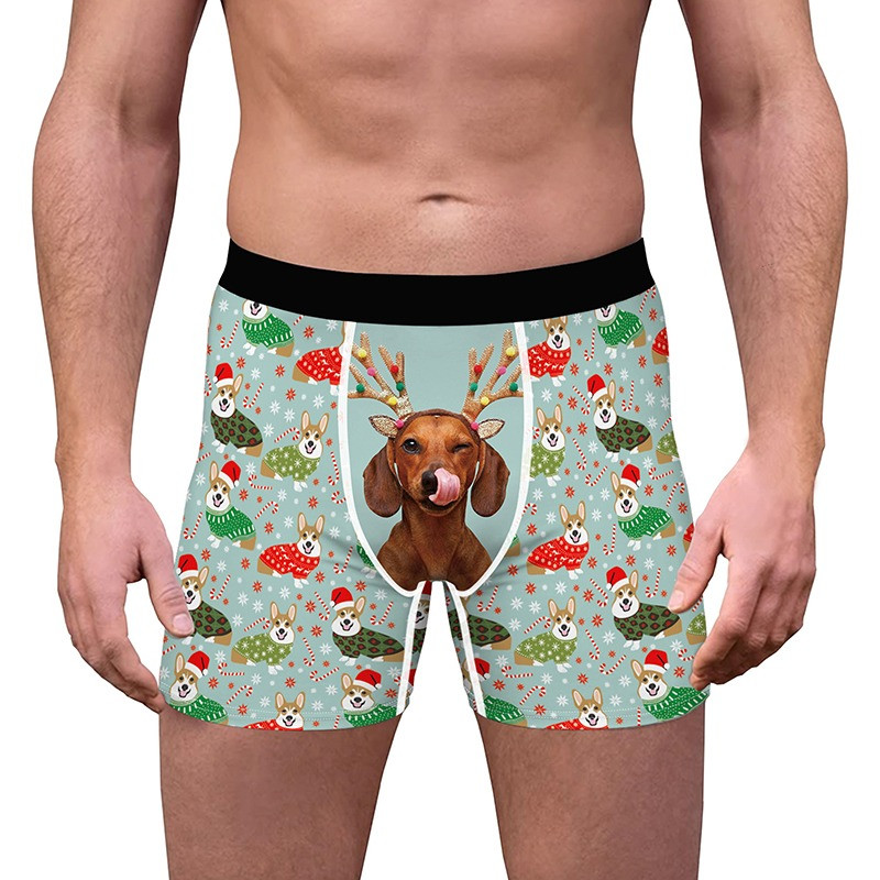 Božićni ispis Muško donje rublje Boxer Homme Smiješne 3D ispis Bokserice Muške boksačice Muške gaće Gaćice Plus Size