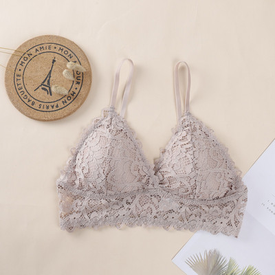 Σέξι σουτιέν Bralette με λουλούδια δαντέλα για γυναίκες Δαντελένιο σουτιέν Γυναικεία εσώρουχα Μαλακά εσώρουχα Deep V Brassiere Sexy εσώρουχα Push Up σουτιέν