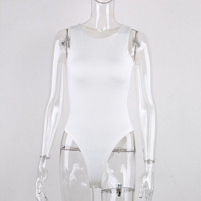 Body sexy fără mâneci de vară cu gâtul în formă de O Topuri de corp pentru femei, îmbrăcăminte de stradă, body alb, haine, marimea catsuit