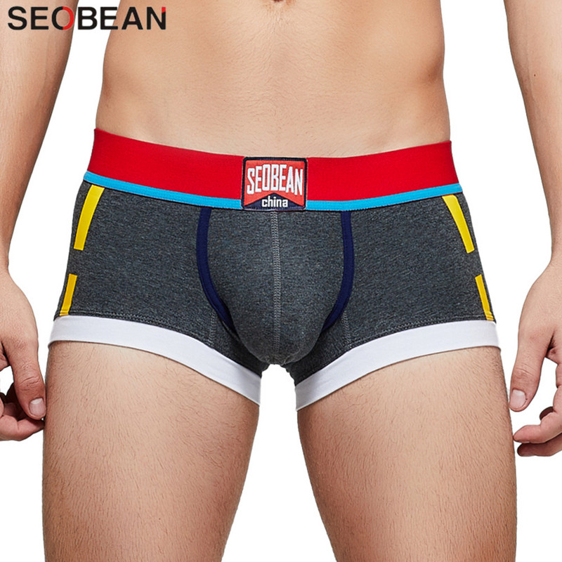 SEOBEAN NEW Boxeri pentru bărbați Slip din bumbac Lenjerie de corp Chiloți pentru bărbați Boxer sexy Boxer cu talie joasă pentru bărbați