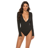 Γυναικεία κορμάκια Σέξι καλσόν Skinny V-λαιμόκοψη με μακρυμάνικο κουμπί Sexy Romper Γυναικεία φθινοπωρινή χειμερινή ολόσωμη φόρμα