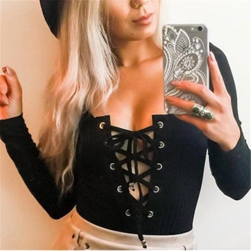 Uus vabaaja pitsiline body, naiste naiste keha V-kaelusega pikkade varrukatega püksid naiste sidemega Bodycon trikoo top monomujer