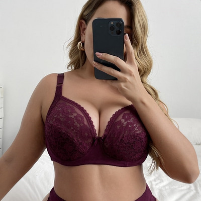 Parifairy 85D 90D 95D 100D 105D 110D plus size γυναικεία εσώρουχα σέξι εσώρουχα δαντέλα στηθόδεσμος γυναικεία μονόχρωμη μπραλέτα